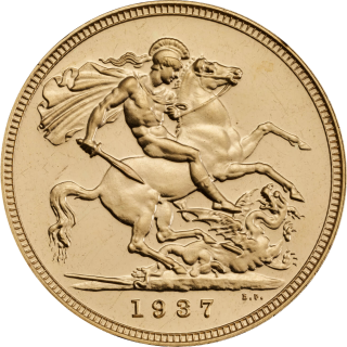 Reverse: George VI 1937 Gold Sovereign Proof only