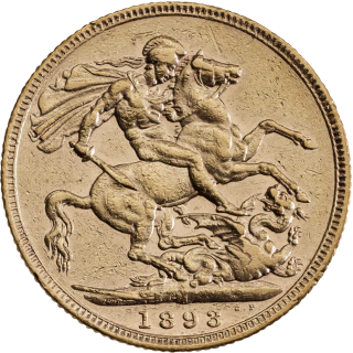 Reverse: Victoria 1893 Sovereign M (Melbourne Mint)