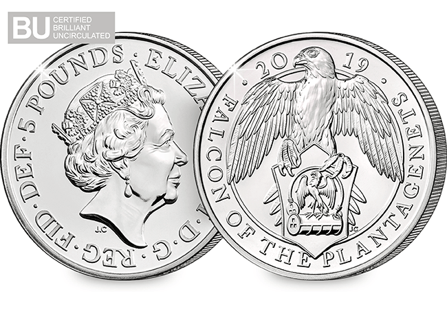 2019 UK Falcon of the Plantagenets CERTIFIED BU £5