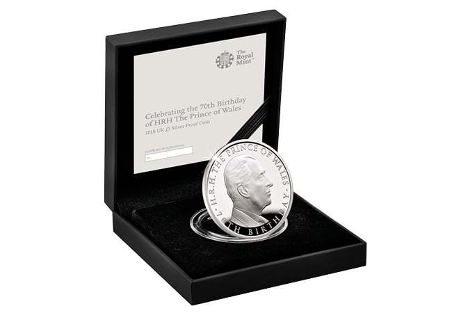 Own the UK Prince Charles 70th Birthday £5 Silver Coin with a deposit of £16.50