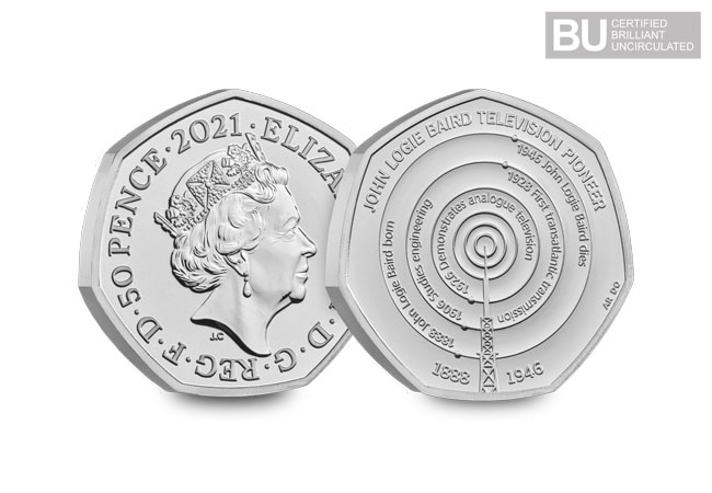 2021 John Logie Baird 50p [Coin Hunter card]