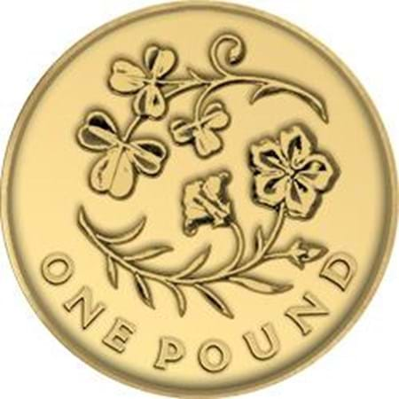 UK 2014 Flax and Shamrock Circulation £1