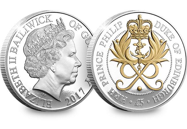 Prince Philip Proof £5 Coin - honouring his 70 years of service