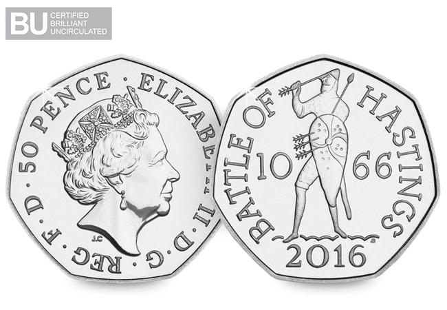 2016 UK Battle of Hastings CERTIFIED BU 50p