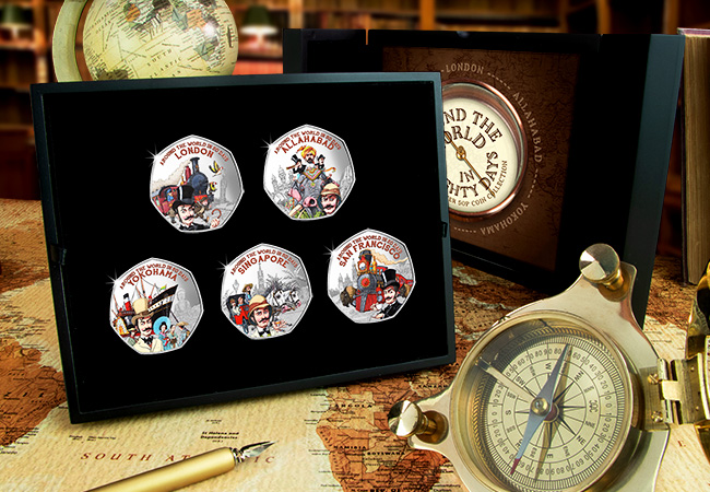 STRICTLY LIMITED: Silver Proof Around the World in 80 Days 50p Collection