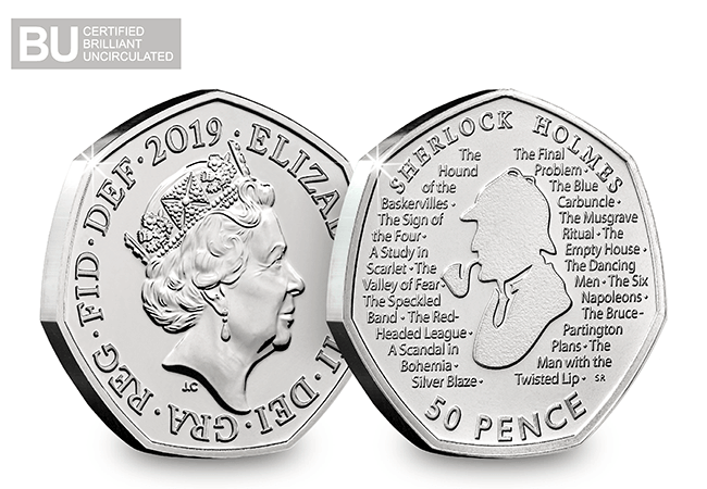 2019 UK Sherlock Holmes CERTIFIED BU 50p