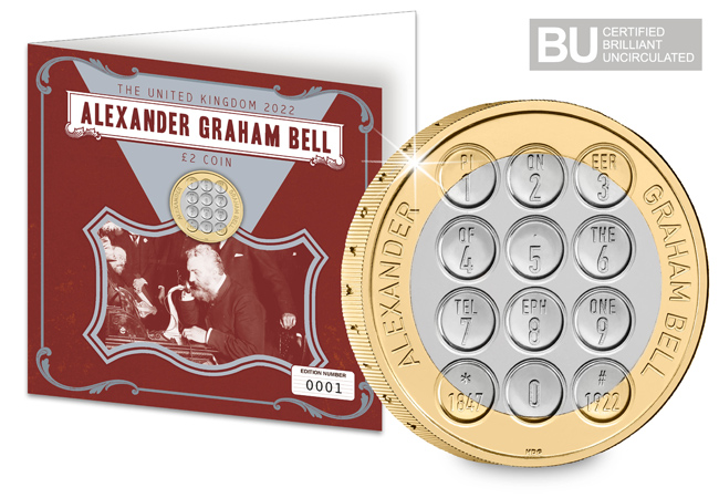 JUST 2,500 available - Limited Edition Alexander Graham Bell £2 Display Card