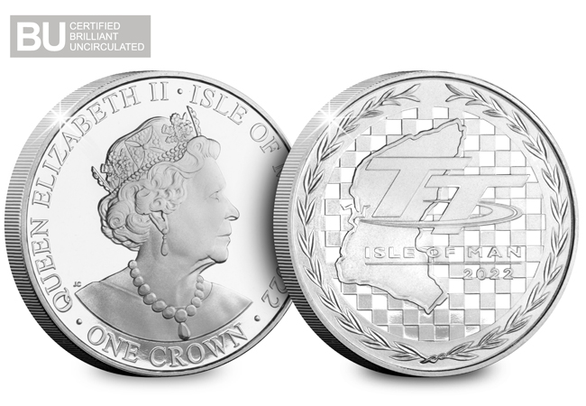 2022 Isle of Man TT CERTIEFIED BU Crown Coin