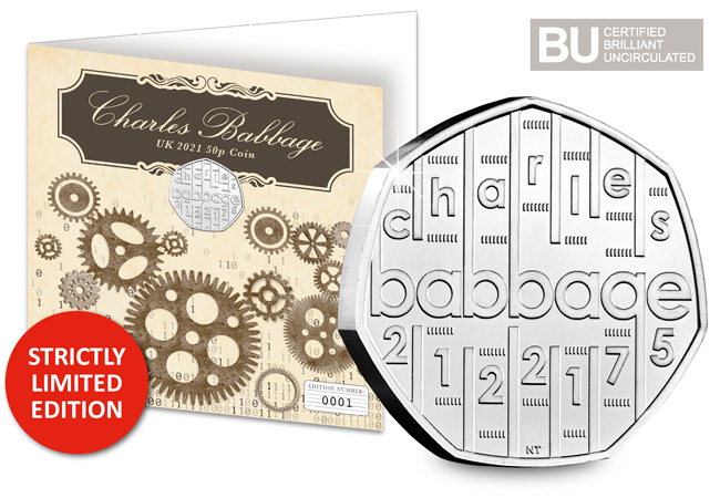 JUST 4,995 available — Limited Edition Charles Babbage 50p Display Card