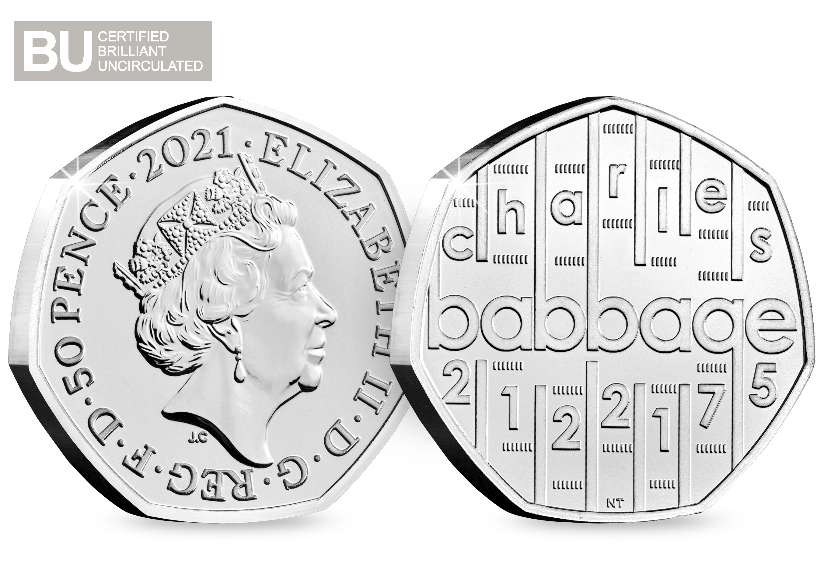 2021 UK Charles Babbage CERTIFIED BU 50p