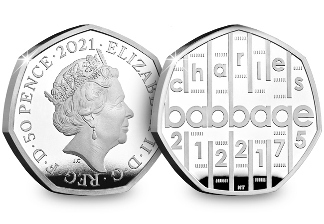 Secure the Charles Babbage UK 50p in Silver Proof Quality