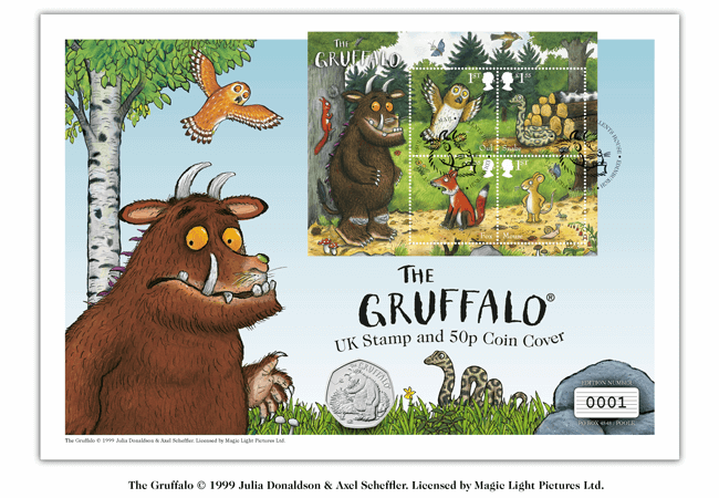 HALF PRICE - Own the Gruffalo and Mouse UK Stamp and Coin Cover