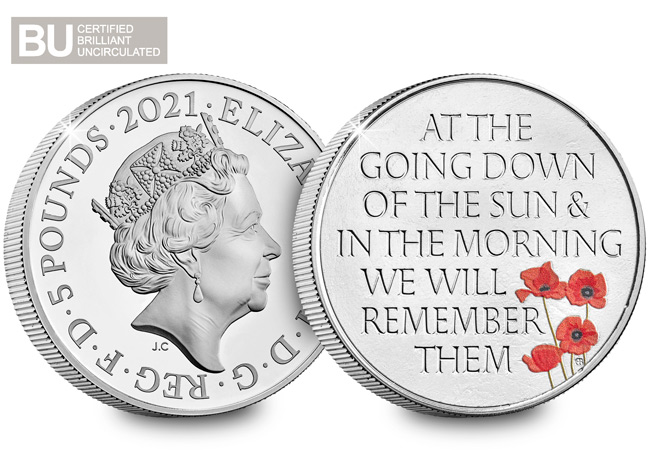 2021 UK Remembrance Day CERTIFIED BU £5