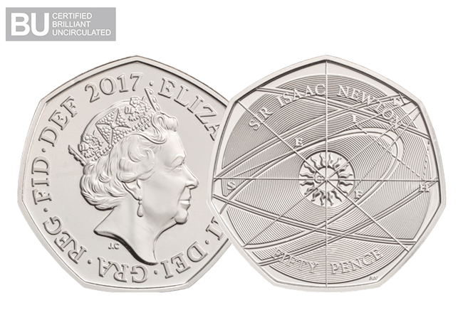 2017 UK Isaac Newton CERTIFIED BU 50p