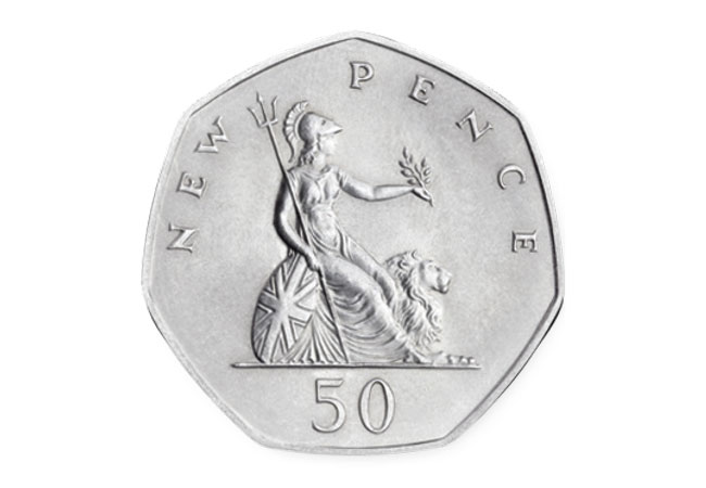 UK '50 New Pence' 50p Coin