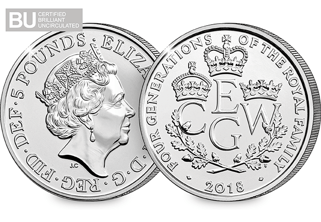 Celebrate Four Generations of Royalty with this UK £5 Coin