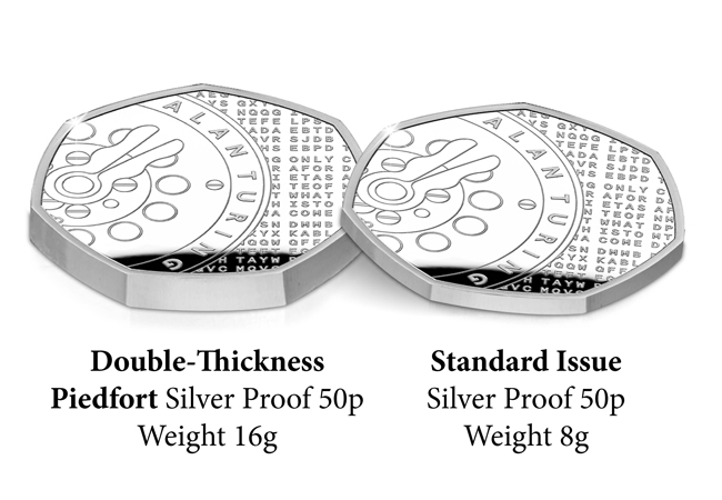 Prestigious Silver Piedfort: Code-breaking UK Alan Turing 50p