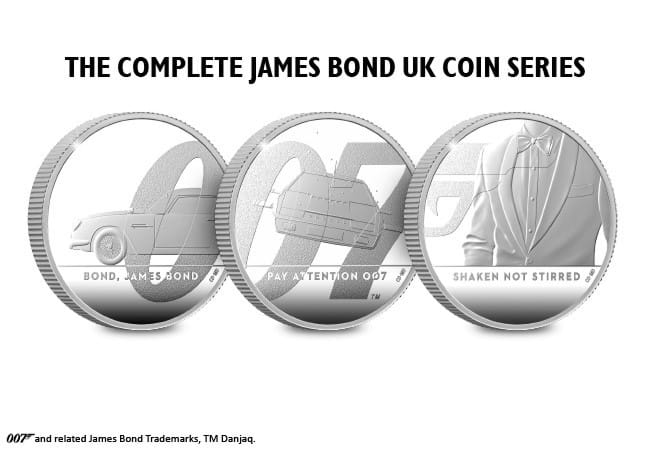 Secure the COMPLETE James Bond 1oz Silver Proof collection today