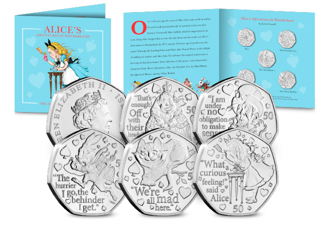 World’s First Alice’s Adventures in Wonderland 50p Coins