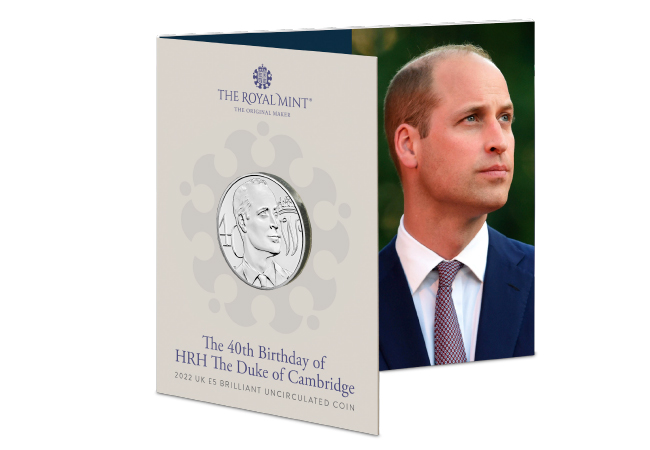 UK 2022 Prince William 40th Birthday £5 BU Pack