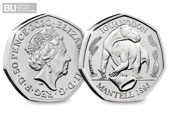 2020 UK Iguanodon CERTIFIED BU 50p