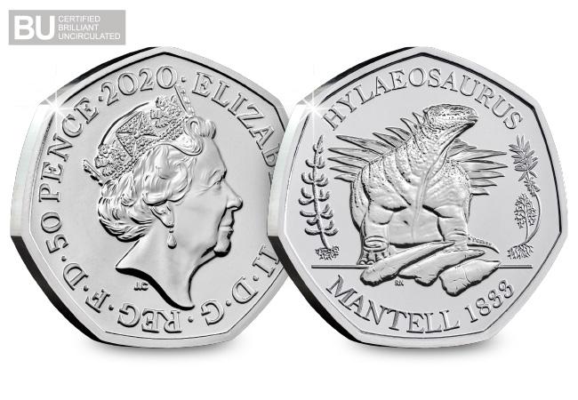 2020 UK Hylaeosaurus CERTIFIED BU 50p