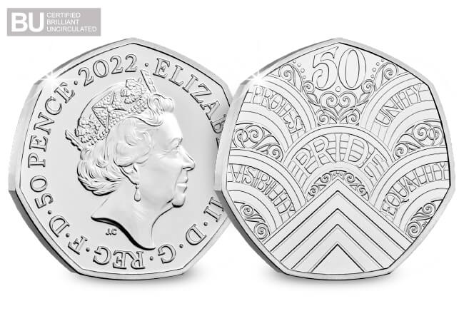 2022 UK 50 Years of Pride CERTIFIED BU 50p