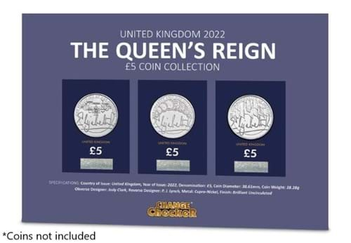 The Queen's Reign £5 Display Page