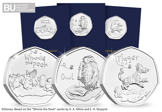 2021 UK Winnie the Pooh BU 50p Set of Three