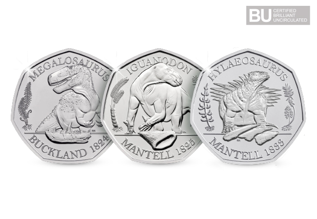 2020 UK Dinosauria 50p CERTIFIED BU Collection