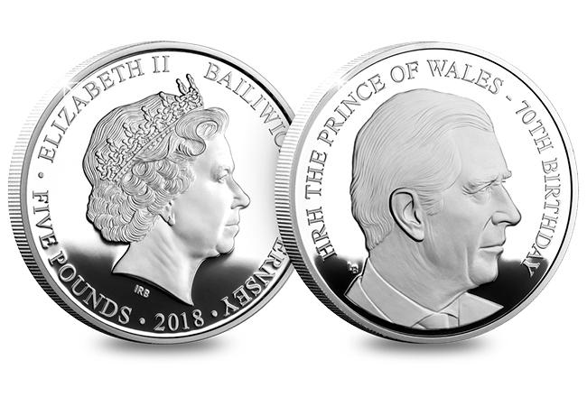 HRH The Prince of Wales 70th Birthday Silver Proof Five Pound Coin