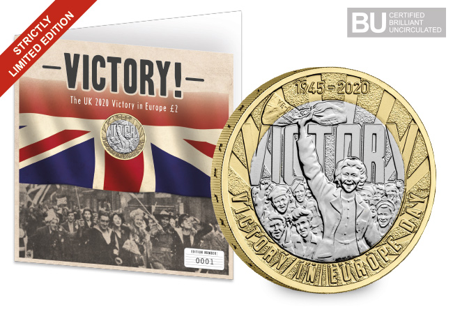 JUST 4,995 available - Limited Edition VE DAY £2 Display Card