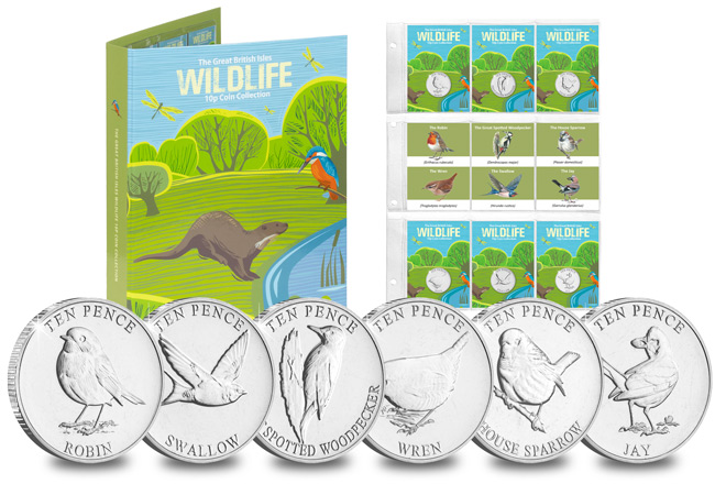 Own ALL SIX Garden Birds Uncirculated 10p Coins