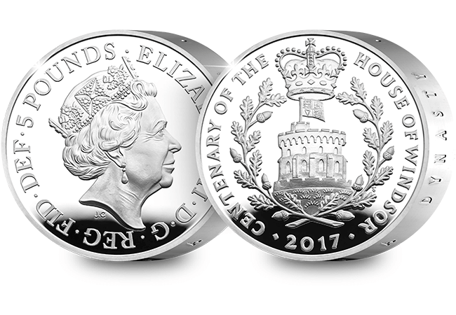 LIMITED AVAILABILITY: UK House of Windsor Silver Piedfort £5 Coin