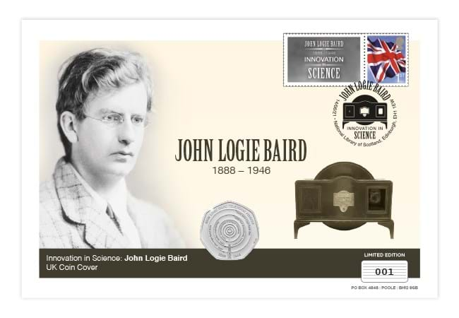 UK 50p Coin Cover celebrating the ‘Father of Television’ John Logie Baird