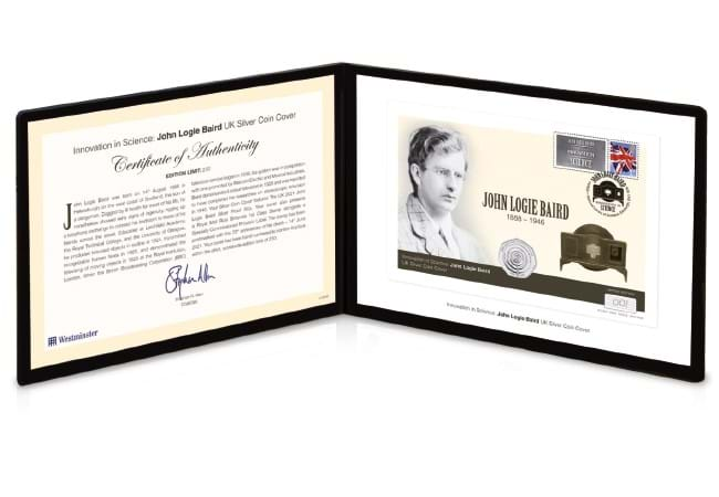 UK SILVER 50p Cover celebrating John Logie Baird and the invention of the TV