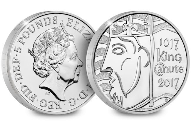 Secure the King Canute UK Silver £5 Coin