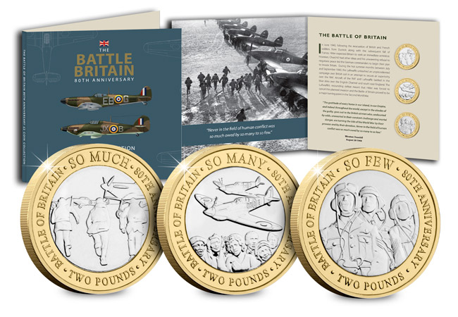 Official £2 coins issued to honour the Battle of Britain fighter pilots