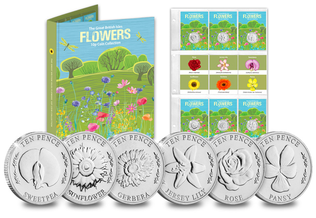 The Complete Uncirculated Garden Flower 10p Set