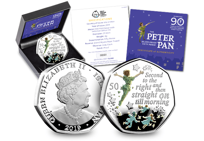 Own the World's First Peter Pan Silver 50p