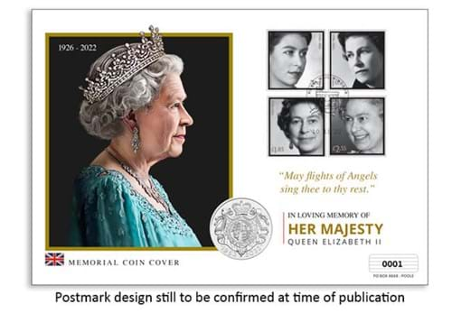 New Royal Mail Stamps: Queen Elizabeth II Memorial Coin First Day Cover