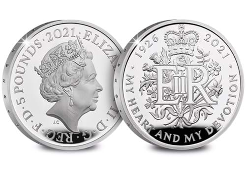 NEW Silver Proof £5 issued to mark Her Majesty’s 95th birthday