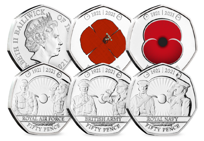 Own the COMPLETE RBL Centenary BU Poppy 50p Set