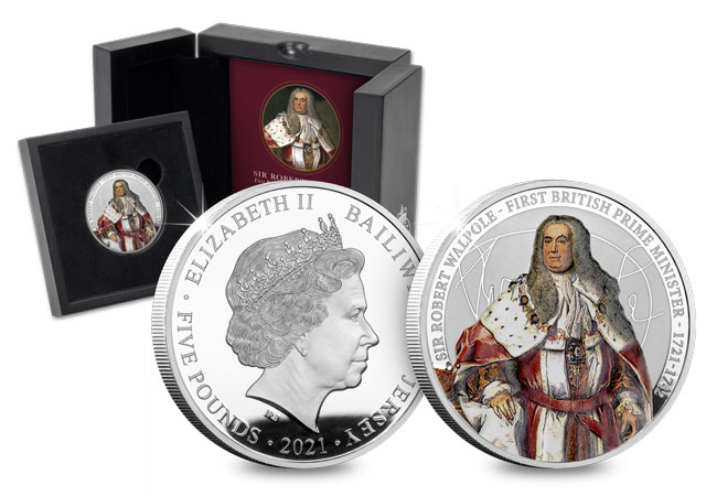 Limited Edition Silver Proof £5 Coin marking Britain’s First Prime Minister