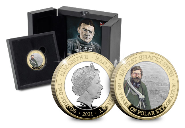 Limited Edition Silver £2 coin celebrating Sir Ernest Shackleton