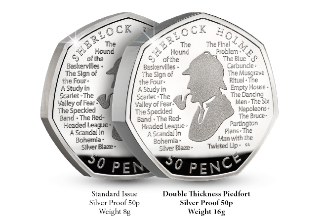 Extremely Limited: Sherlock Holmes™ Silver Proof Piedfort 50p