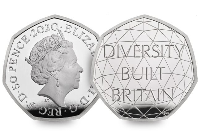 UK Silver 50p celebrating Diversity Built Britain