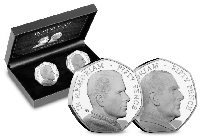 Limited Edition Prince Philip Silver Proof 50p Pair