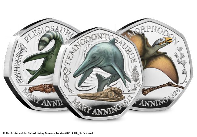 LIMITED AVAILABILITY – own all three Mary Anning Silver 50ps