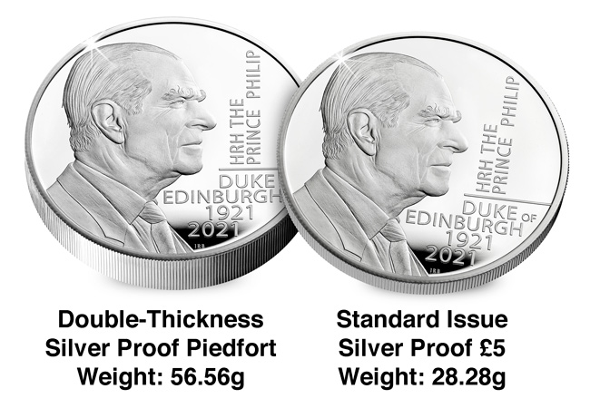 Prestigious Silver Piedfort UK £5 issued to celebrate HRH Prince Philip’s life